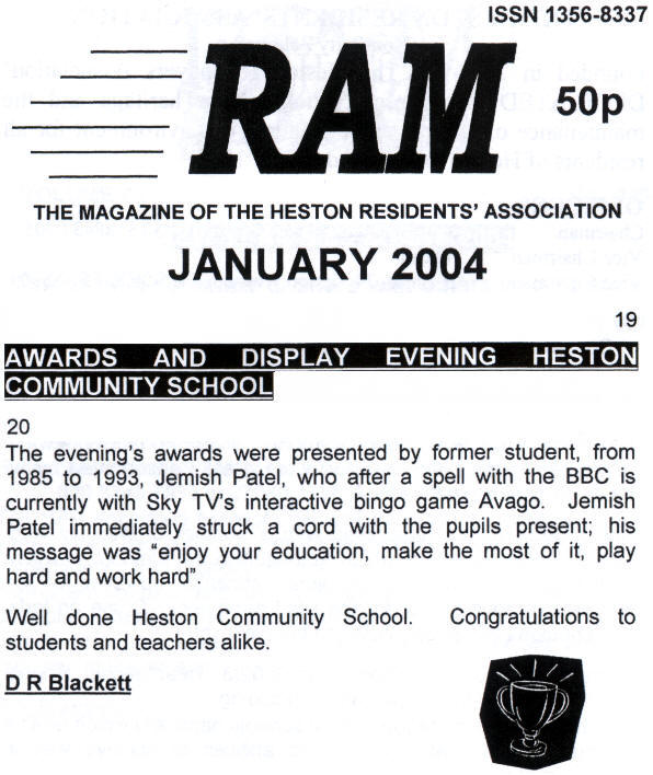 RAM - Heston Residents' Association magazine